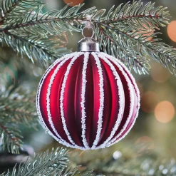 Weihnachtskugel Lampion, Rot, Glas, 8 Cm