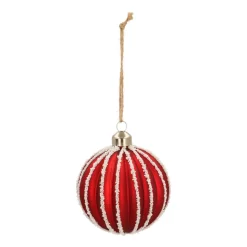 Weihnachtskugel Lampion, Rot, Glas, 8 Cm