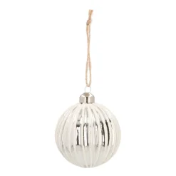 Weihnachtskugel Lampion, Silber, Glas, 8 Cm