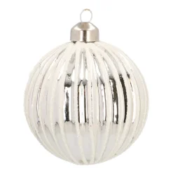 Weihnachtskugel Lampion, Silber, Glas, 8 Cm