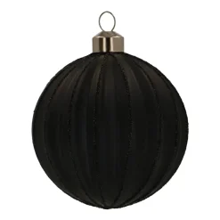 Weihnachtskugel Lampion, Schwarz, Glas, 8 Cm
