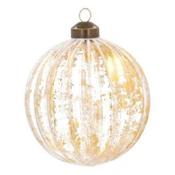 Weihnachtskugel Lampion, Transparent-gold, Glas, 10 Cm