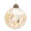 Weihnachtskugel Lampion, Transparent-gold, Glas, 8 Cm
