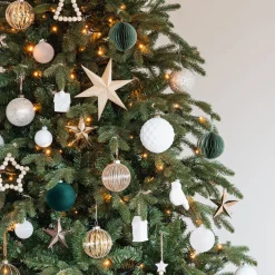 Weihnachtskugel Lampion, Transparent-gold, Glas, 8 Cm