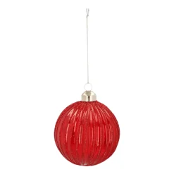 Weihnachtskugel Lampion, Transparent-beerenfarben, Glas, 8 Cm