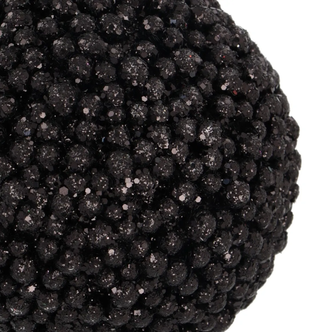 Weihnachtskugel Mit Dekoperlen, Schwarz, Kunststoff, 8 Cm