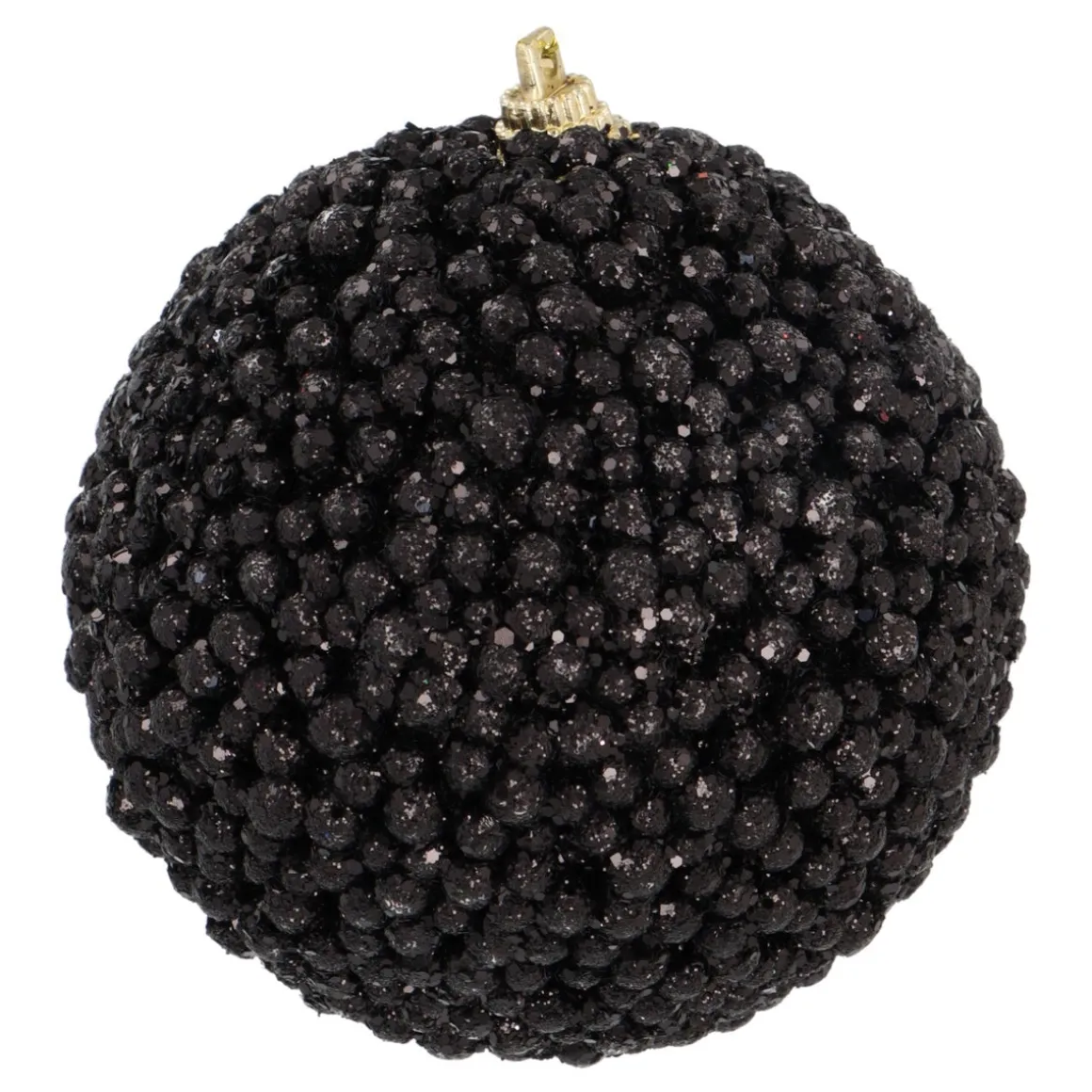 Weihnachtskugel Mit Dekoperlen, Schwarz, Kunststoff, 8 Cm