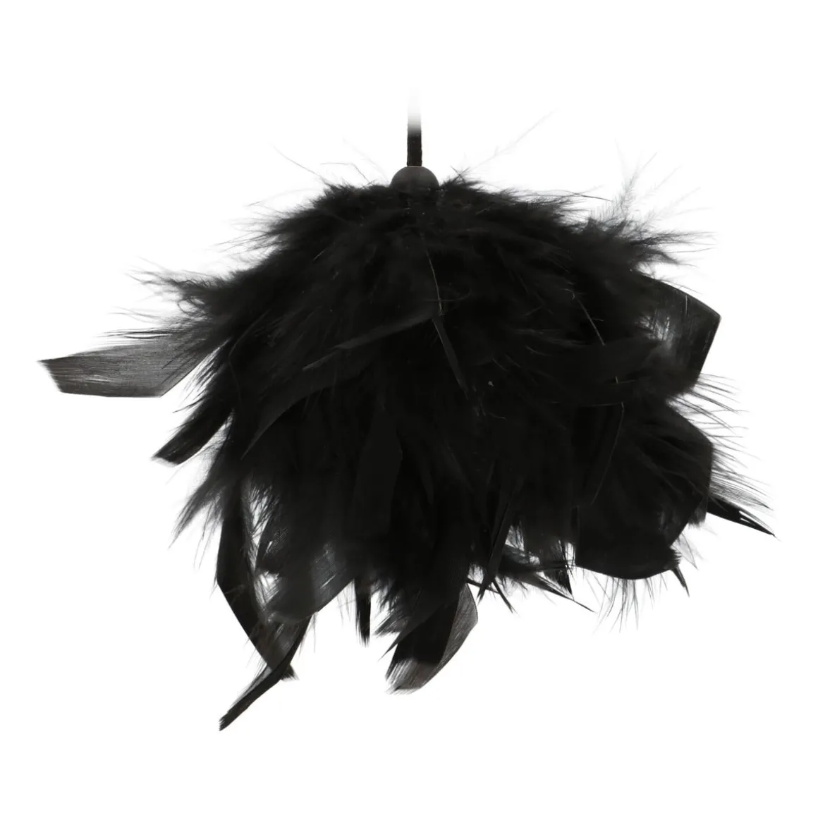 Weihnachtskugel Mit Federn, Schwarz, Kunststoff, 8 Cm