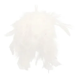 Weihnachtskugel Mit Federn, Weiß, Kunststoff, 8 Cm