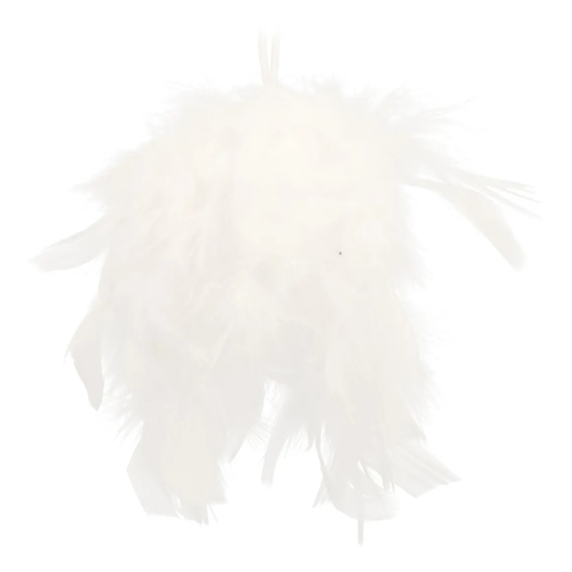 Weihnachtskugel Mit Federn, Weiß, Kunststoff, 8 Cm