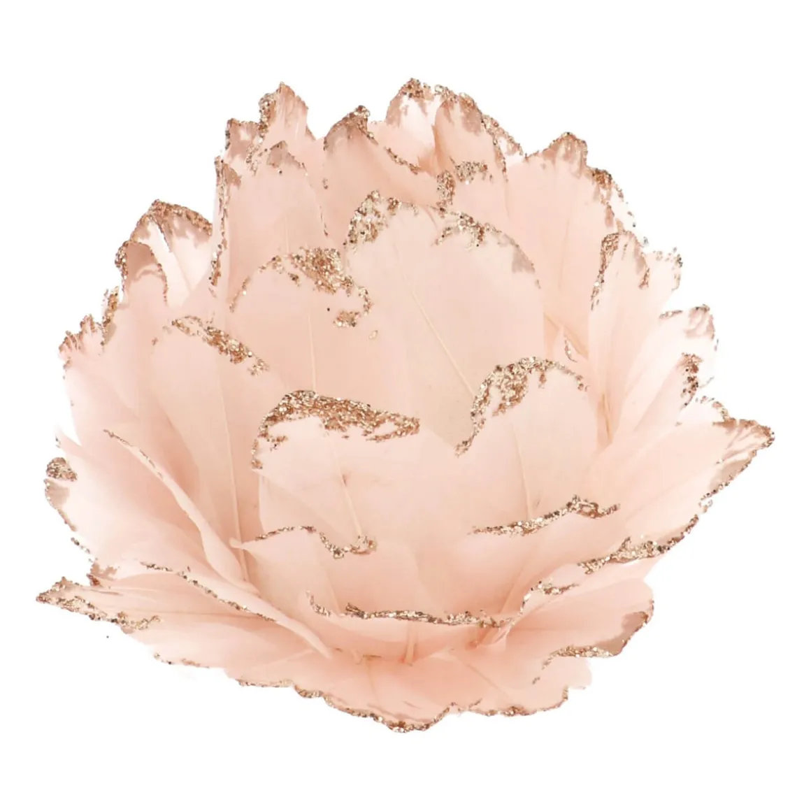 Weihnachtskugel Mit Federn, Rosa, Kunststoff, 9 Cm