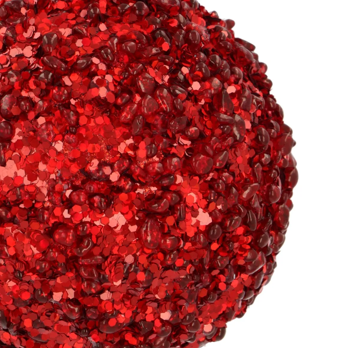 Weihnachtskugel Mit Perlen, Rot, Kunststoff, 8 Cm