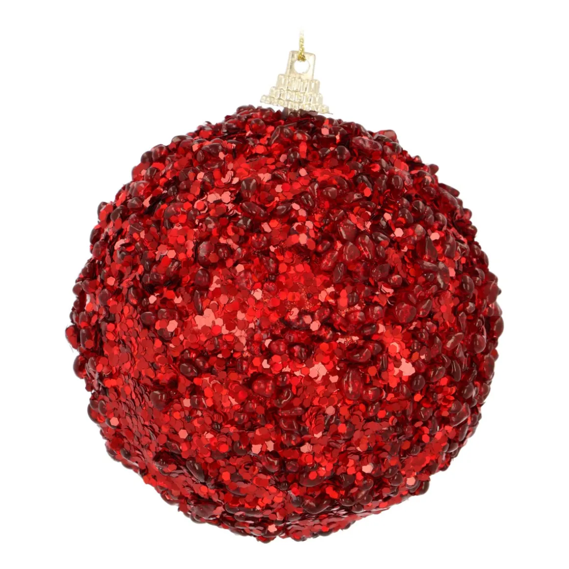 Weihnachtskugel Mit Perlen, Rot, Kunststoff, 8 Cm