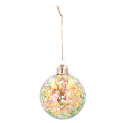 Weihnachtskugel Pailletten, Bunt, Glas, 8 Cm