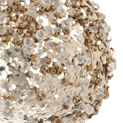 Weihnachtskugel Pailletten, Taupe, Glas, 8 Cm