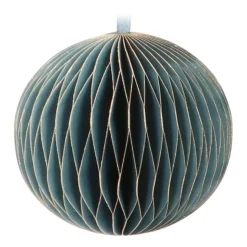 Weihnachtskugel Papier, Blau, 8 Cm