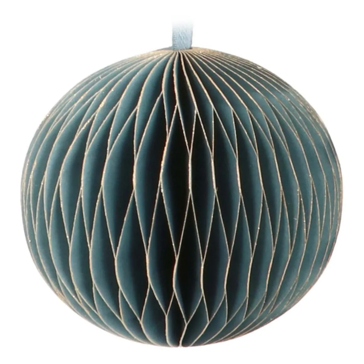 Weihnachtskugel Papier, Blau, 8 Cm