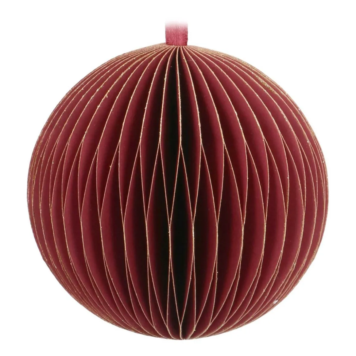 Weihnachtskugel Papier, Bordeaux, 8 Cm