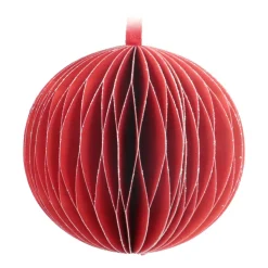 Weihnachtskugel Papier, Rot, 8 Cm