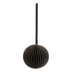 Weihnachtskugel Papier, Schwarz, 8 Cm