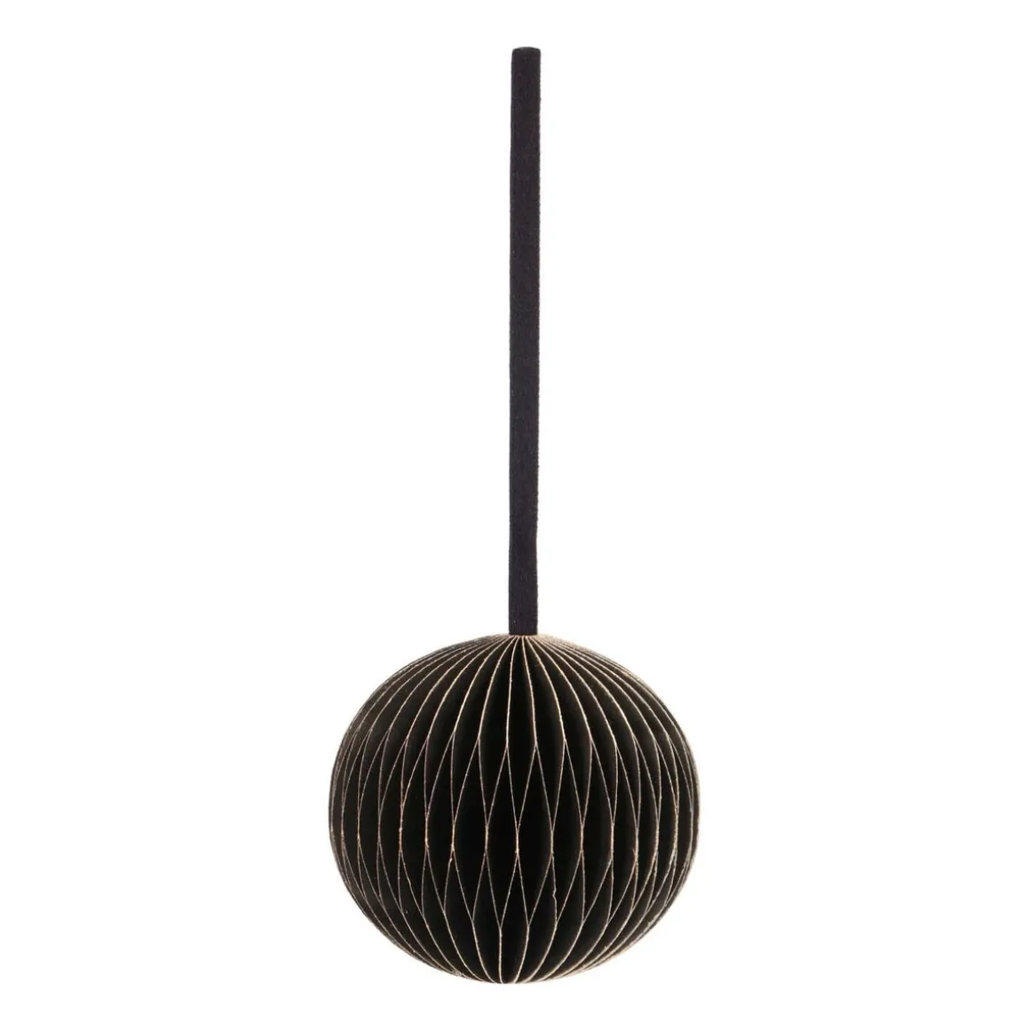 Weihnachtskugel Papier, Schwarz, 8 Cm