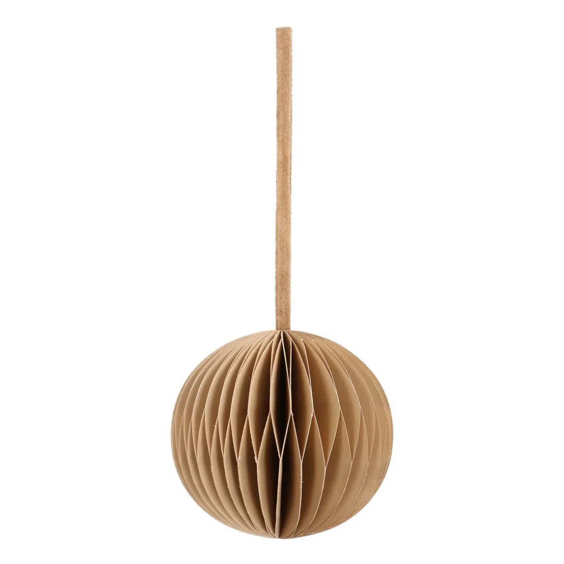Weihnachtskugel Papier, Taupe, 8 Cm