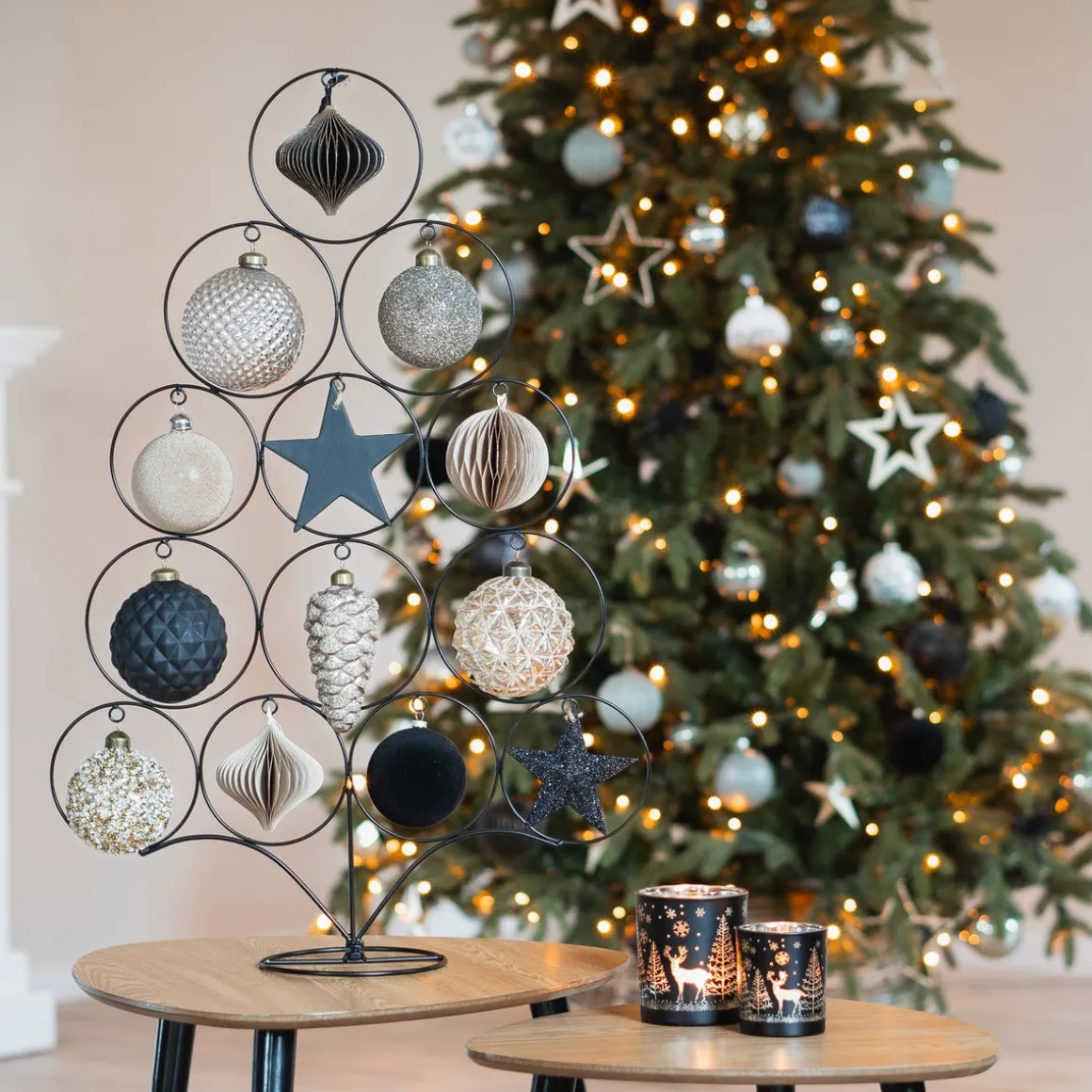 Weihnachtskugel Papier, Taupe, 8 Cm