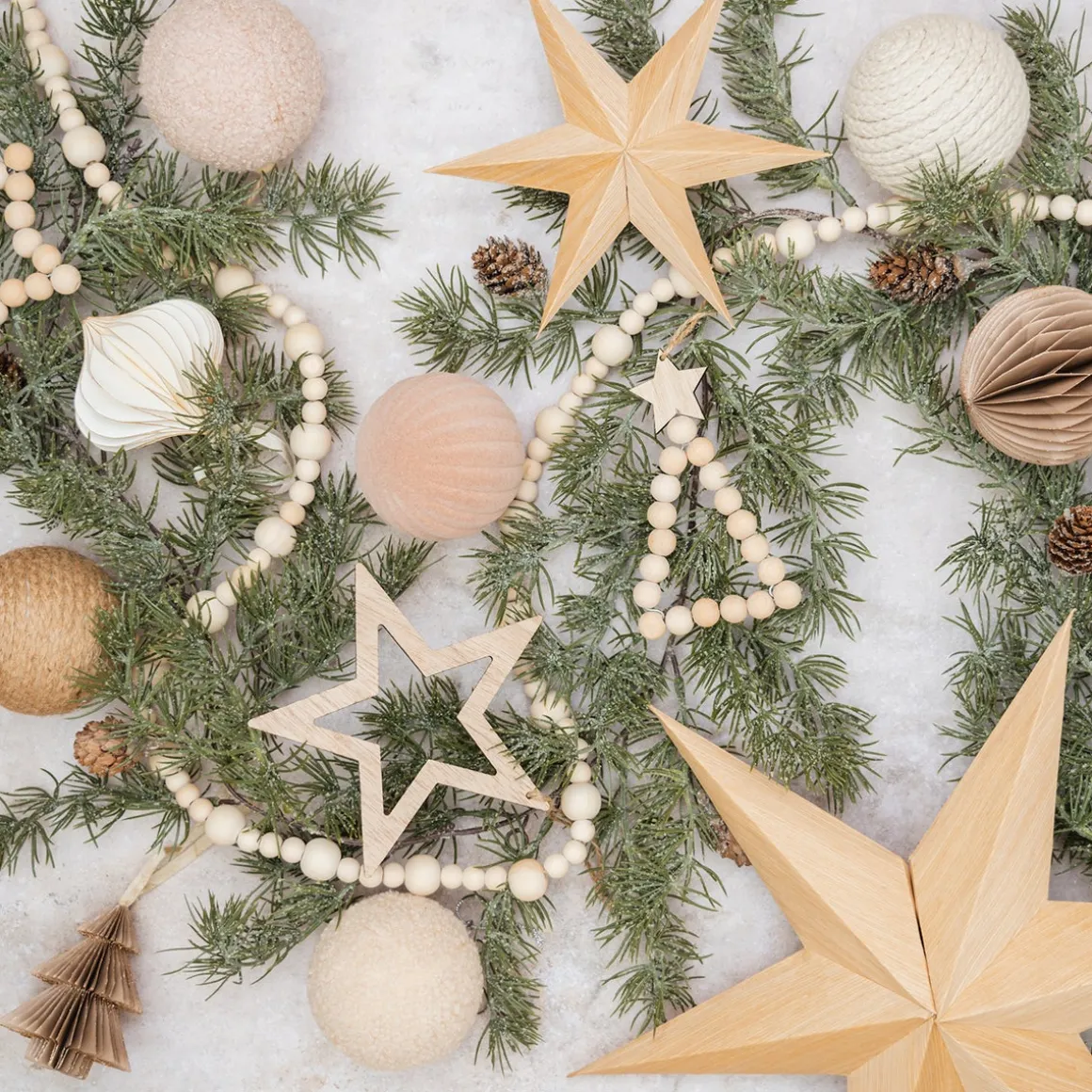 Weihnachtskugel Papier, Taupe, 8 Cm