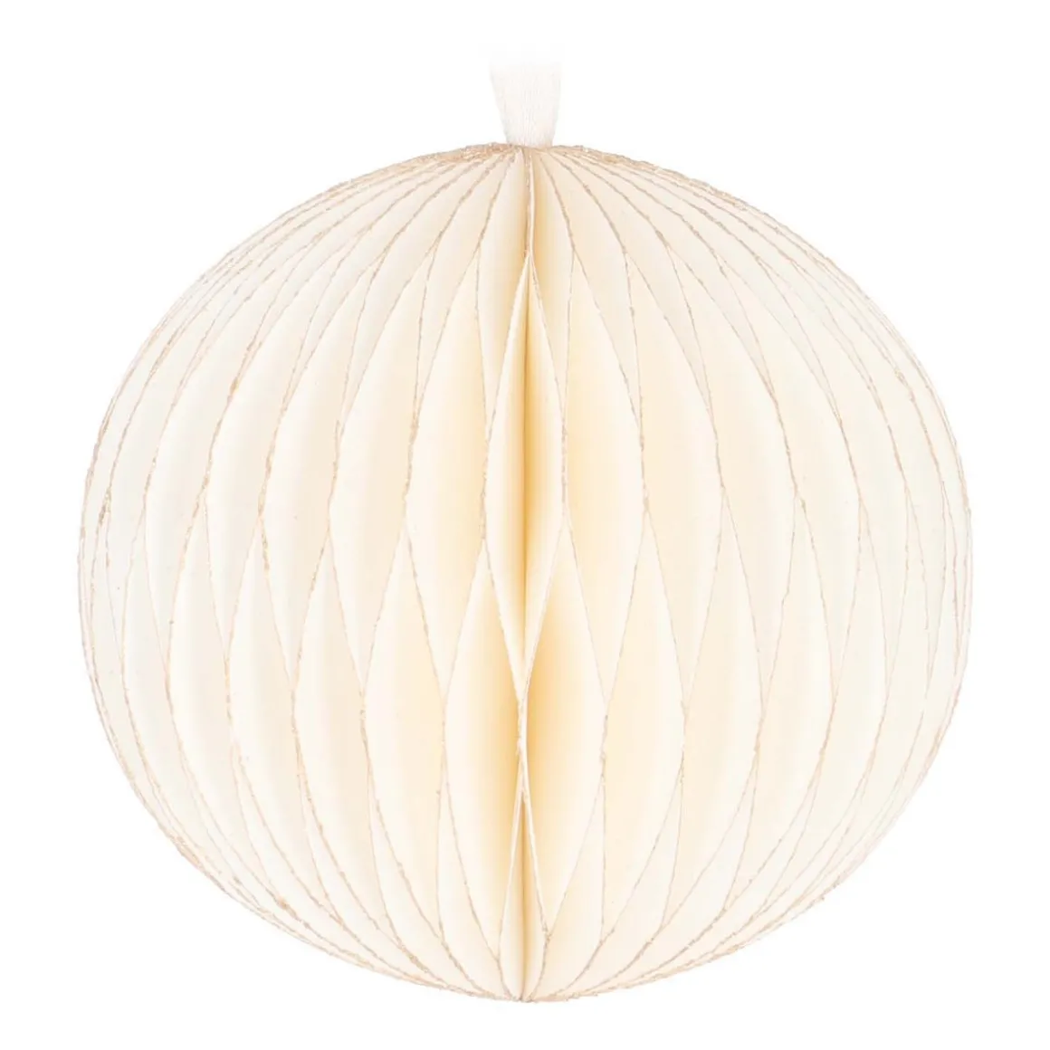 Weihnachtskugel Papier, Weiß, 8 Cm