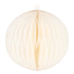 Weihnachtskugel Papier, Weiß, 8 Cm