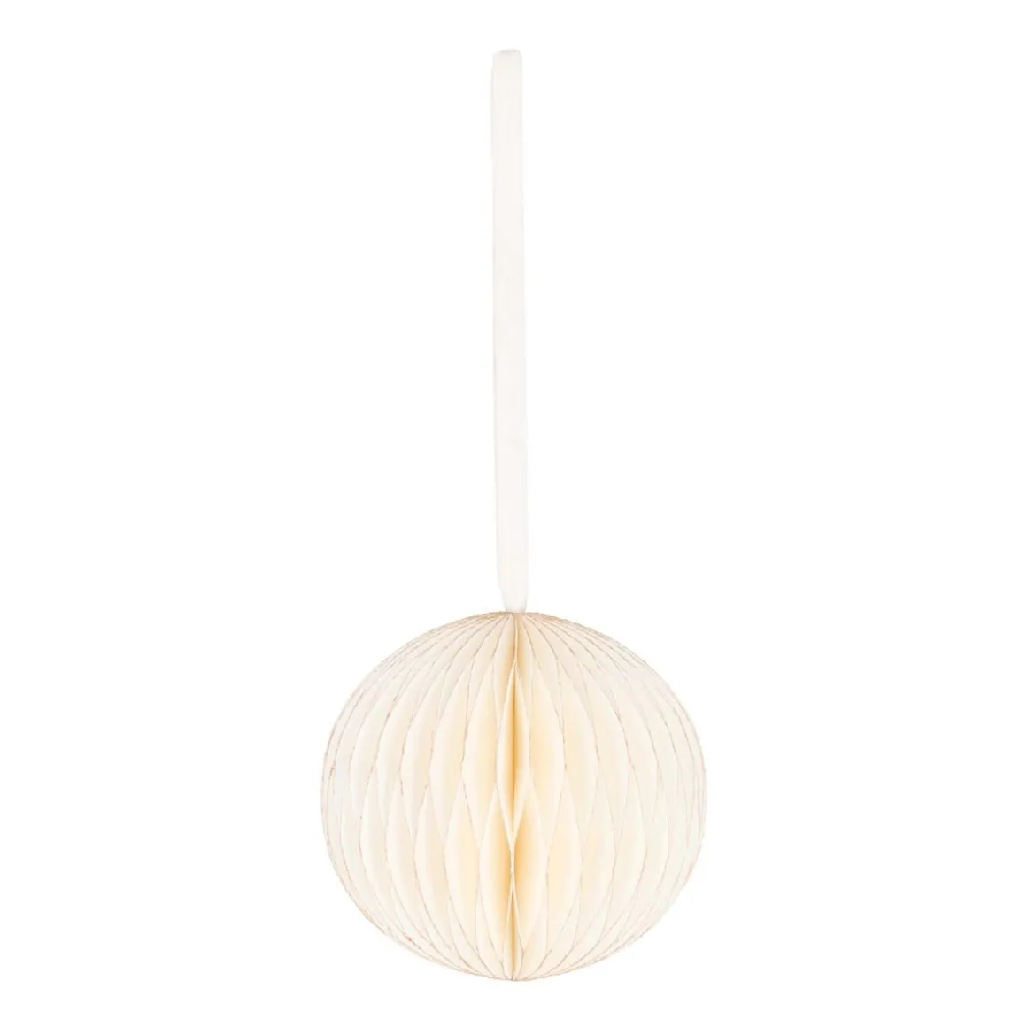 Weihnachtskugel Papier, Weiß, 8 Cm