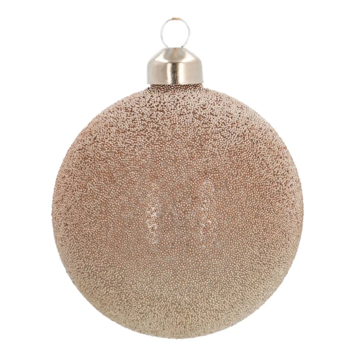 Weihnachtskugel Perlenmeer, Taupe, Glas, 8 Cm