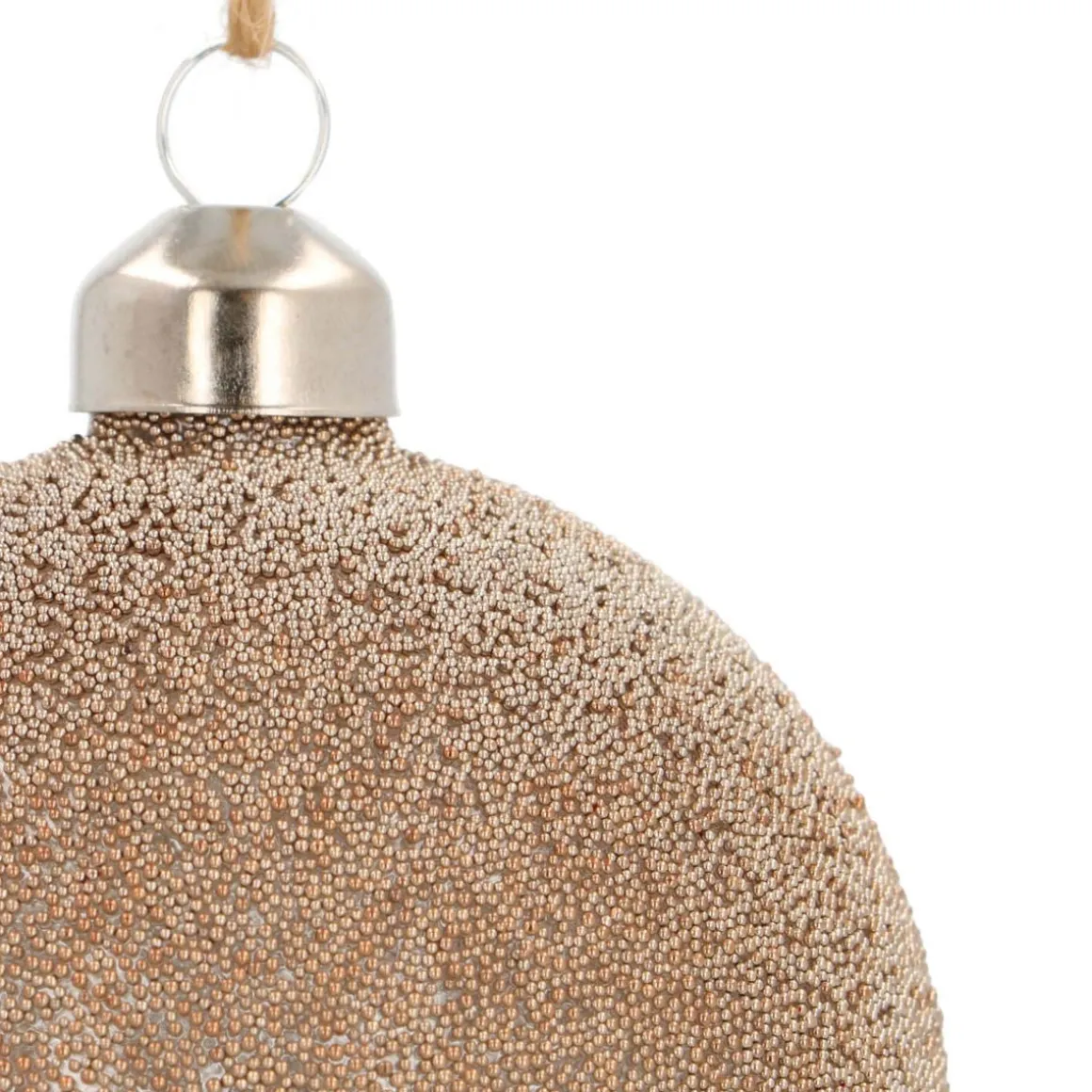 Weihnachtskugel Perlenmeer, Taupe, Glas, 8 Cm