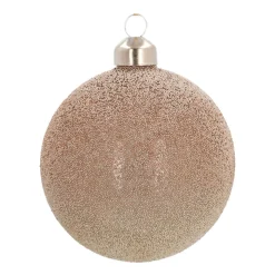 Weihnachtskugel Perlenmeer, Taupe, Glas, 8 Cm