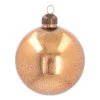 Weihnachtskugel Sand-Struktur, Kupfer, Glas, 8 Cm