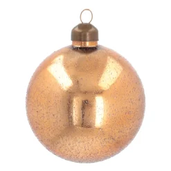 Weihnachtskugel Sand-Struktur, Kupfer, Glas, 8 Cm