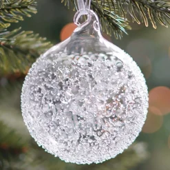 Weihnachtskugel Splitter, Transparent, Glas, 8 Cm