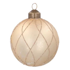 Weihnachtskugel Streifen & Kleckse, Gold, Glas, 8 Cm