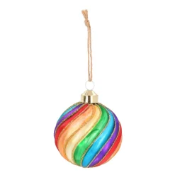 Weihnachtskugel Swirl, Bunt, Glas, 8 Cm