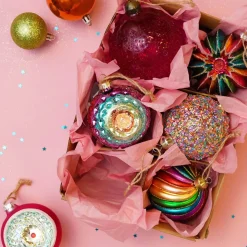 Weihnachtskugel Swirl, Bunt, Glas, 8 Cm