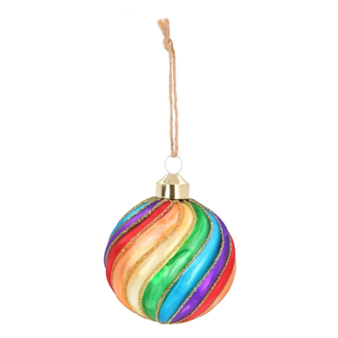 Weihnachtskugel Swirl, Bunt, Glas, 8 Cm