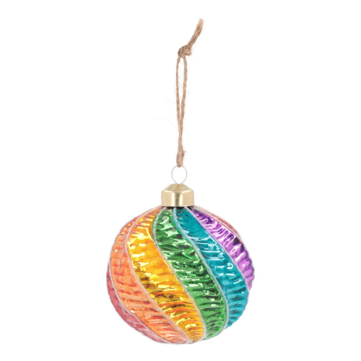 Weihnachtskugel Swirl, Bunt, Glas, 8 Cm