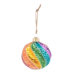 Weihnachtskugel Swirl, Bunt, Glas, 8 Cm
