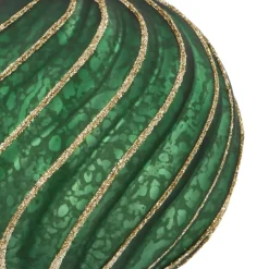 Weihnachtskugel Swirl, Dunkelgrün, Glas, 10 Cm