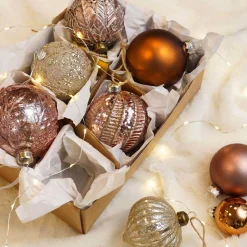 Weihnachtskugel Swirl In Zwiebelform, Transparent-champagner, Glas, 8 Cm