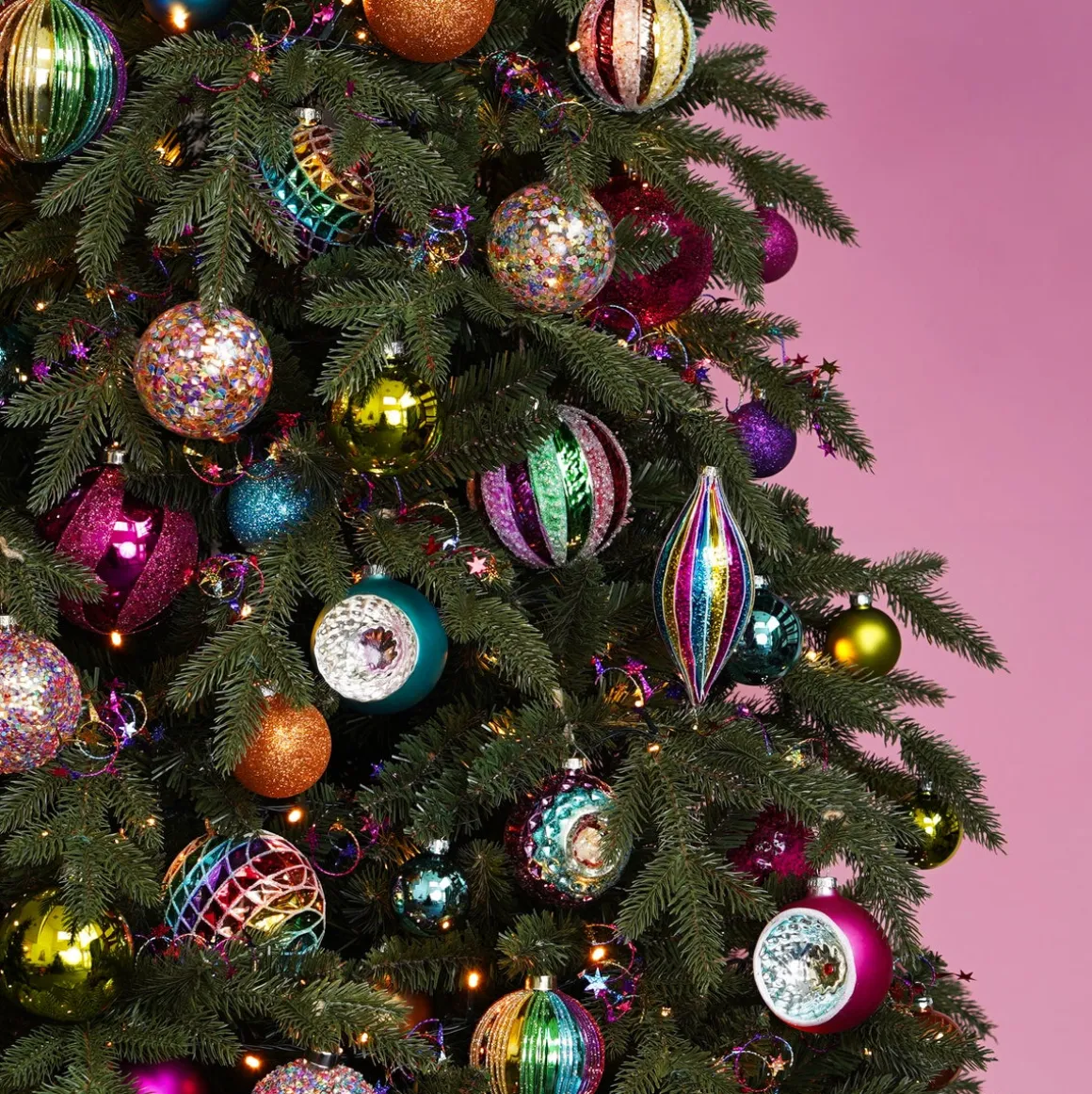 Weihnachtskugel Swirl, Pink, Glas, 10 Cm