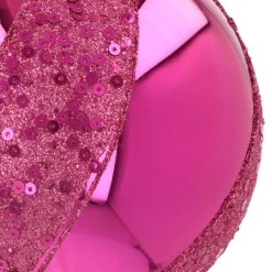 Weihnachtskugel Swirl, Pink, Glas, 10 Cm