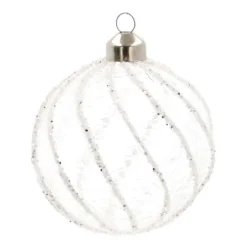 Weihnachtskugel Swirl, Transparent, Glas, 8 Cm