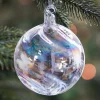 Weihnachtskugel Swirl, Transparent-irisierend, Glas, 8 Cm