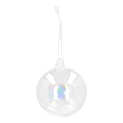 Weihnachtskugel Swirl, Transparent-irisierend, Glas, 8 Cm